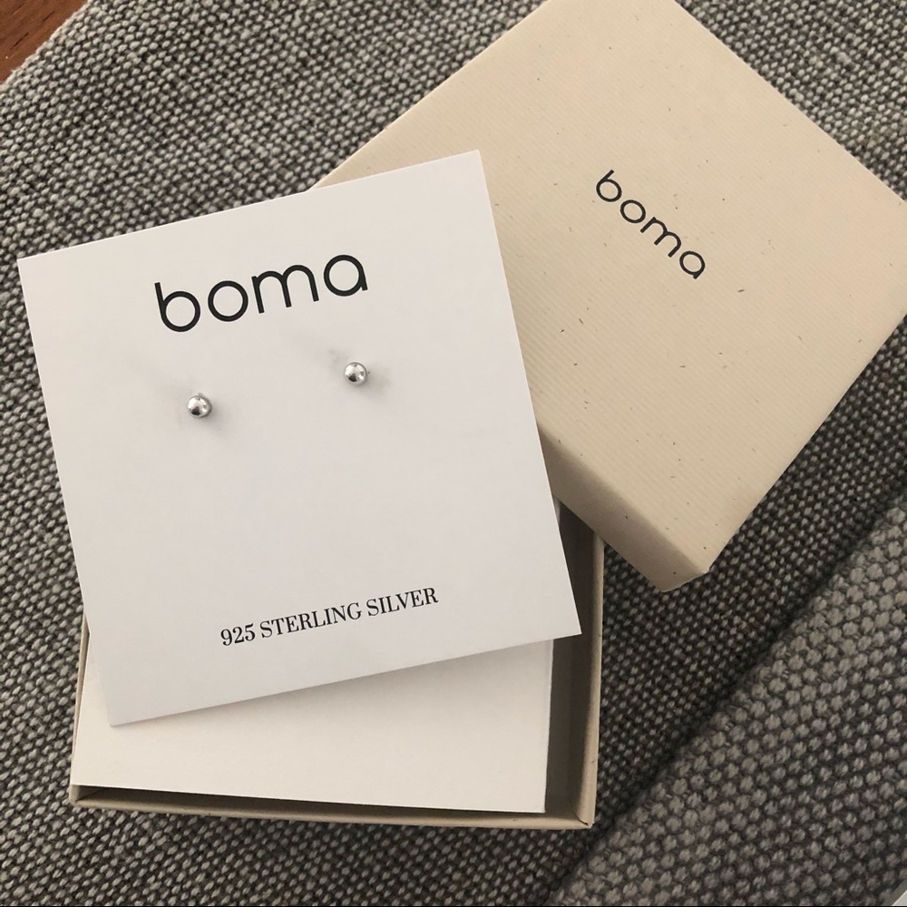 Sterling silver Boma sphere earrings